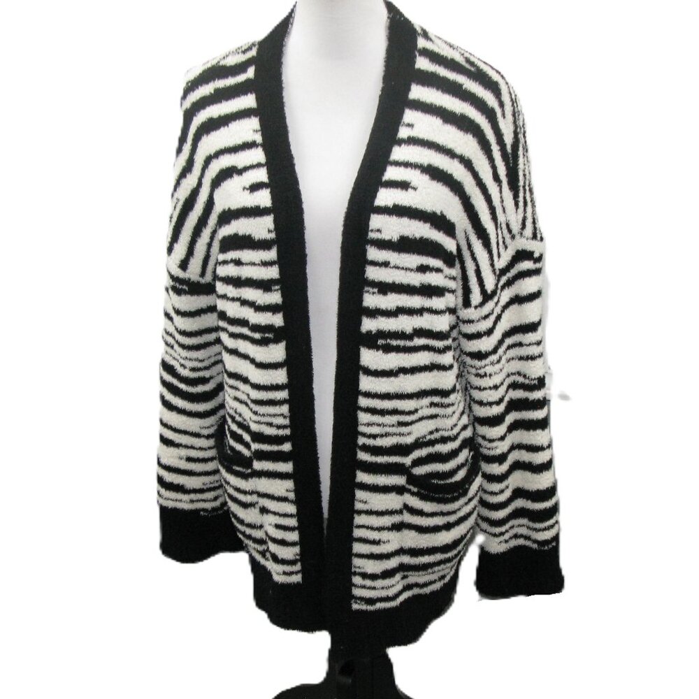 Pol Zebra Print Soft/Comfy Open Front Cardigan Si… - image 1